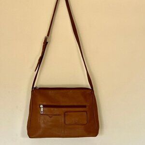 Stone Mountain genuine leather brown handbag